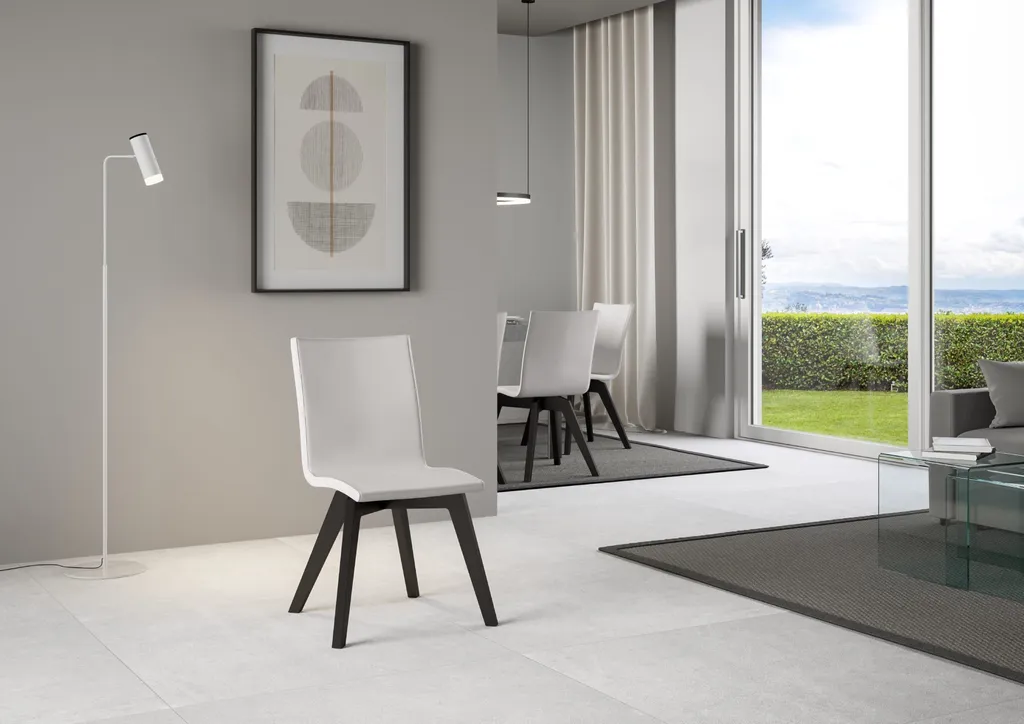 Chaise de salle à manger Trudy coloris blanc et anthracite - Modèle 01