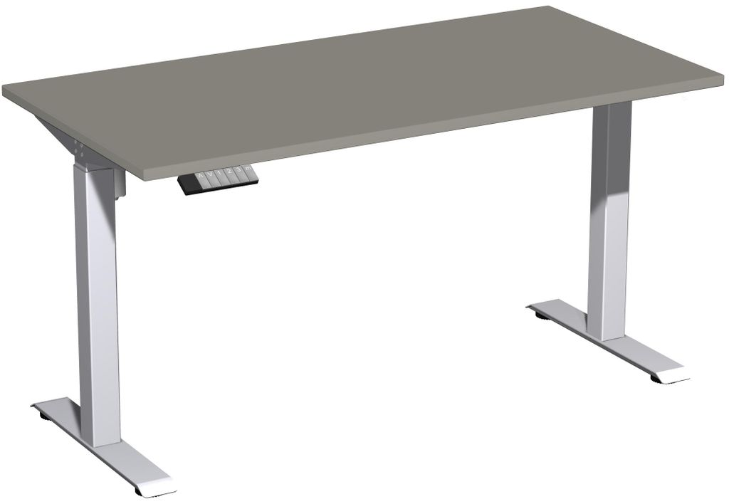 Elektro-Hubtisch höhenverstellbar, 1600x700x740-1175, Onyx/Silber