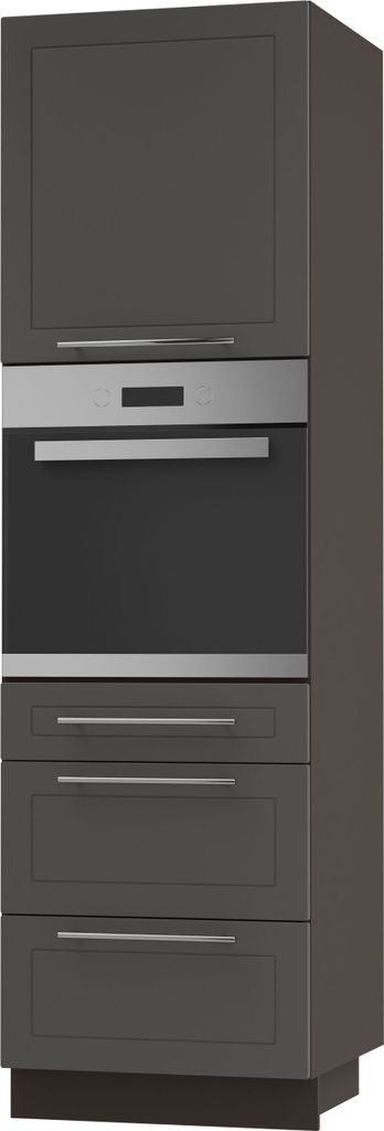 Backofenschrank Kvantum Q-D14/RU/3M Teilauszug 60cm Korpus- & Frontfarbe wählbar,graphit matt,lava