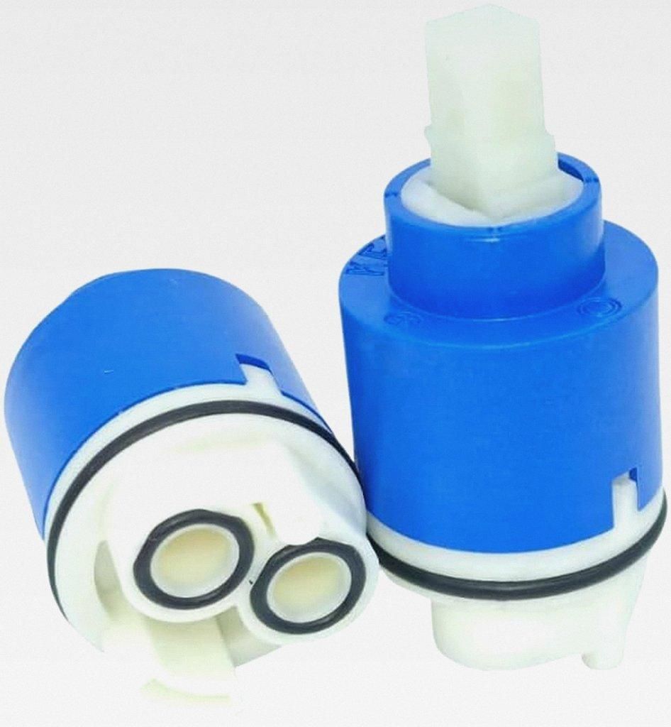 Kartusche Mischbatterie 40 mm, Universal-Ersatzkartusche aus Keramik mit 2 Füßen, für Einhebelmischer in Küche, Bad, Dusche und Badewanne