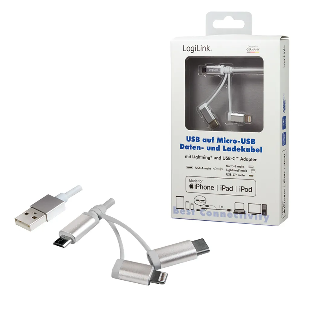 Câble USB vers Micro-USB LogiLink CU0126 Noir pour Smartphone et Tablette - 3