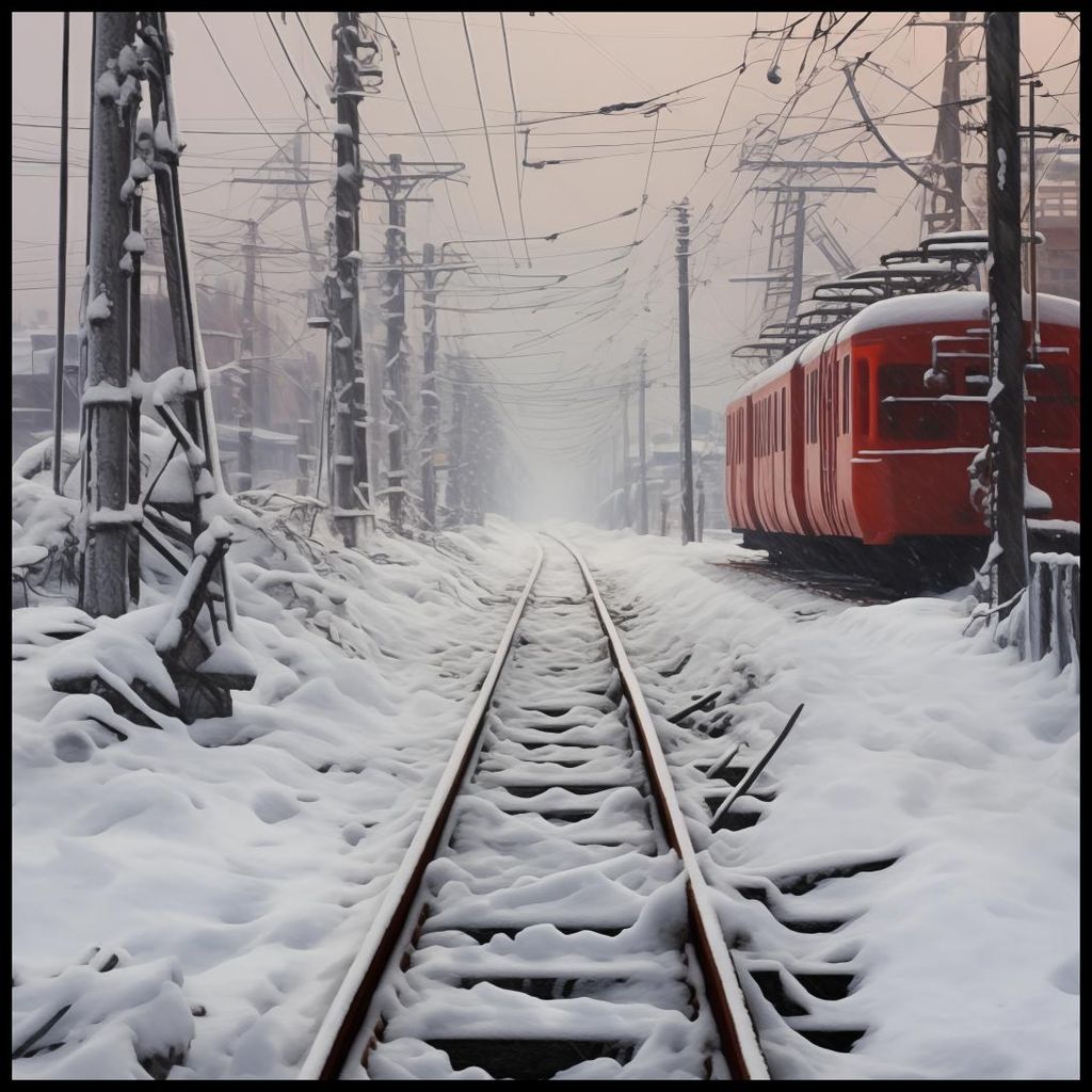 Plakat 90x90cm Reise durch die Gleise