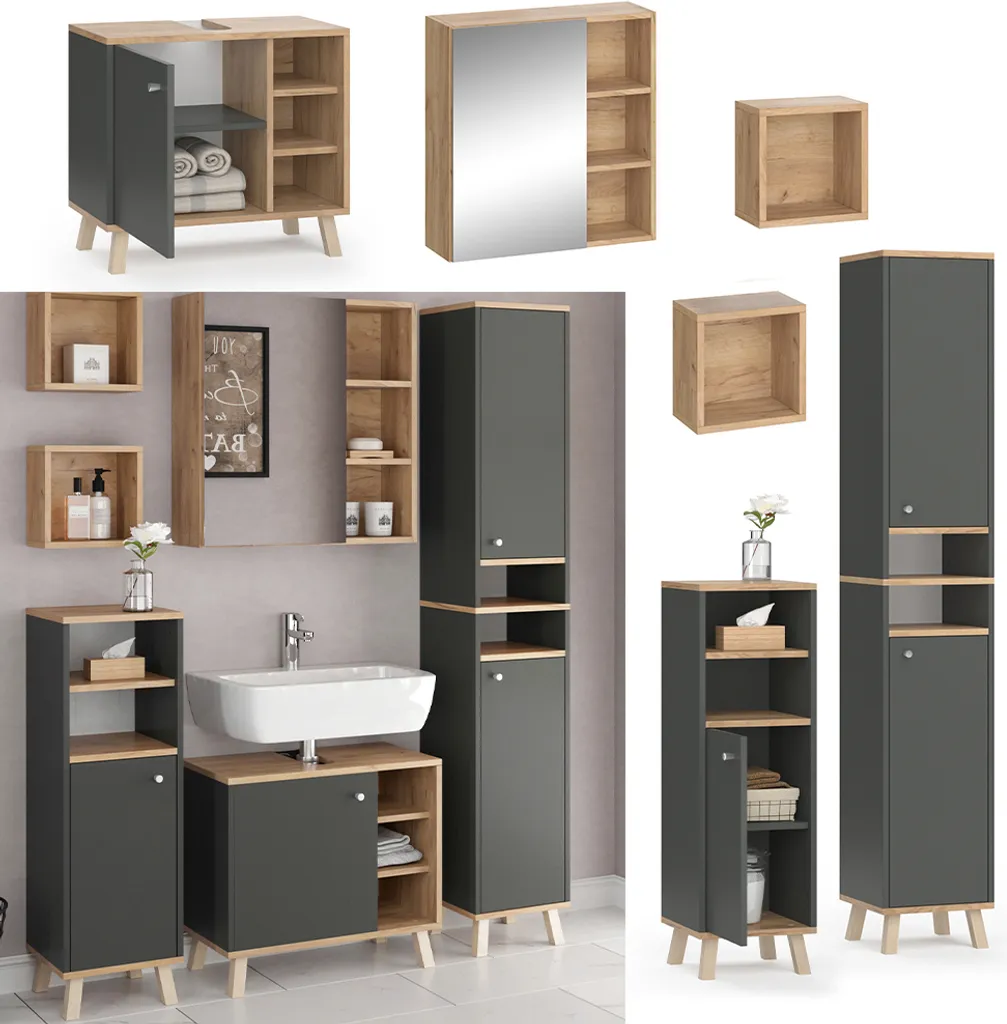 Optimiser petite salle de bain encombrée grâce au pack 5 meubles compacts
