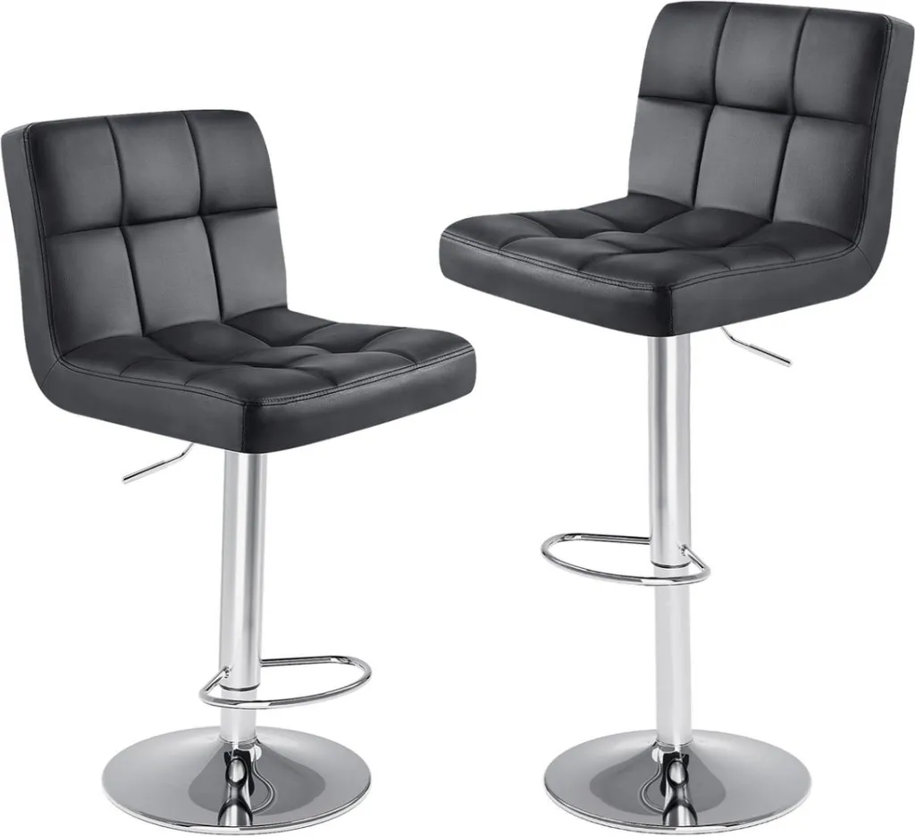Tabouret de bar confortable avec dossier et assise rembourrée PU