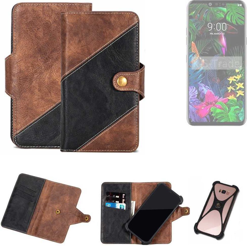 K-S-Trade Handyhülle Schutzhülle Bookstyle Case kompatibel mit LG Electronics V50 ThinQ 5G Klapphülle Cover Hülle Schutztasche 1x