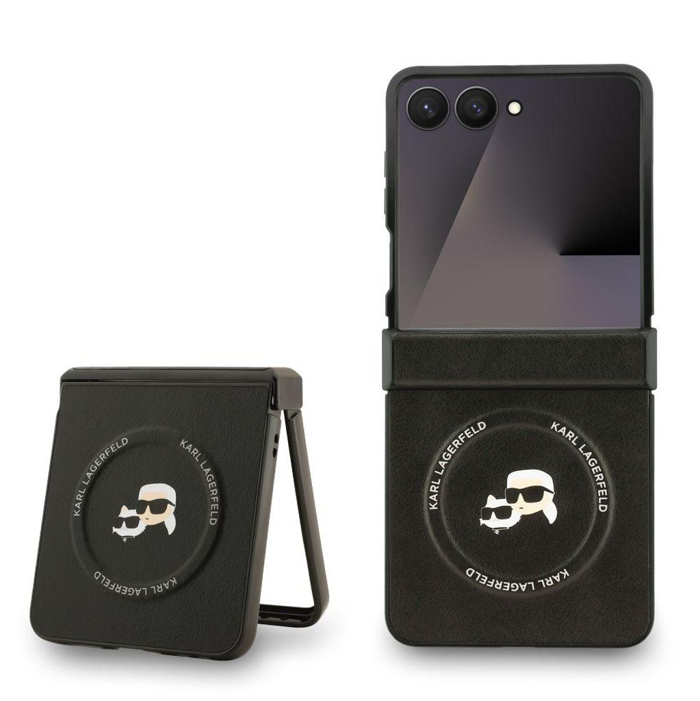 Karl Lagerfeld Karl&Choupette Pins MagSafe-Hülle für Samsung Galaxy Z Flip7 schwarz