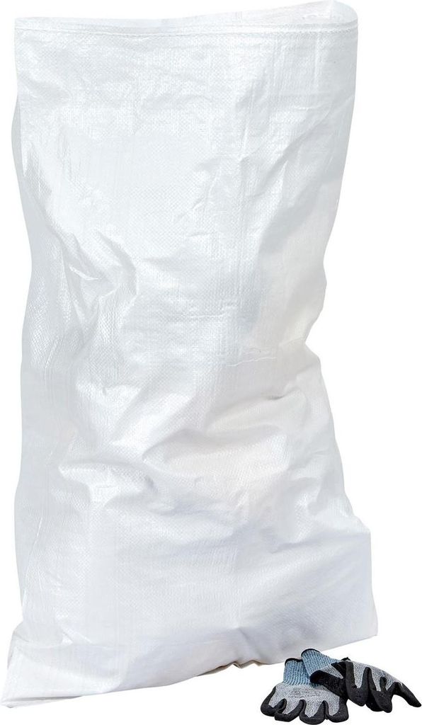 50x PP Flachsack mit Kordelzug 60x90cm | stabiler Gewebe PP-Flachsack für Bauschutt