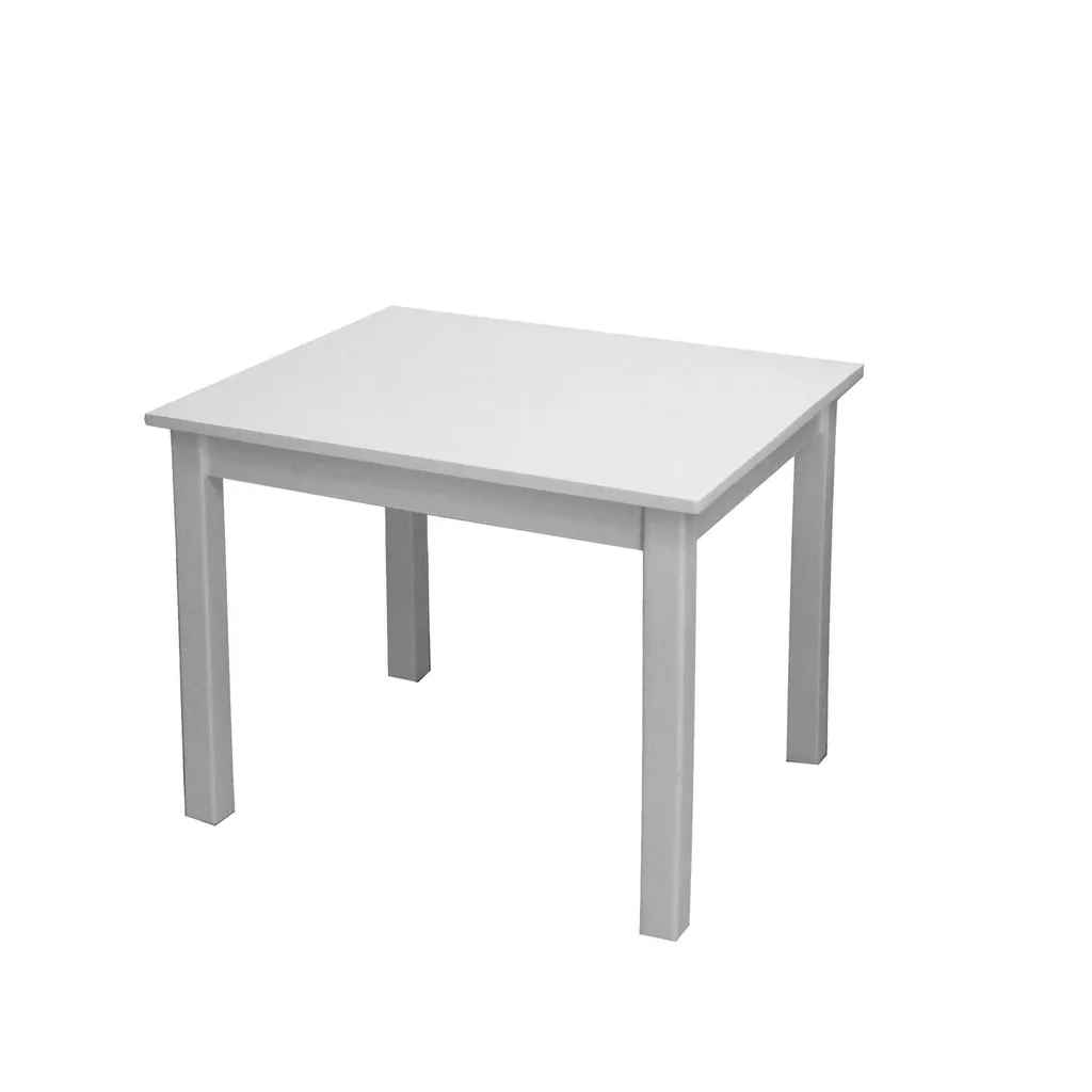 Tavolo per Bambini 8857 Laccato Bianco - Legno Robusto e Sicuro
