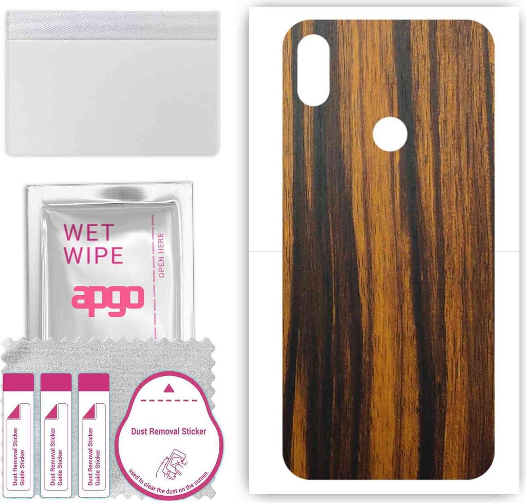 apgo Rückseite Schutzfolie, Skin, kompatibel mit Doogee X80, Hinten Displayschutzfolie aus Vinylfolie, kratzfest, einfache Montage - Tigerwood