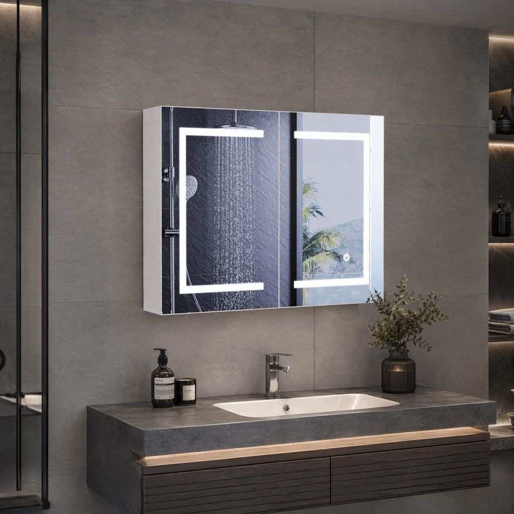 INONEFT Badezimmer Spiegelschrank mit Beleuchtung, LED Produktbild 