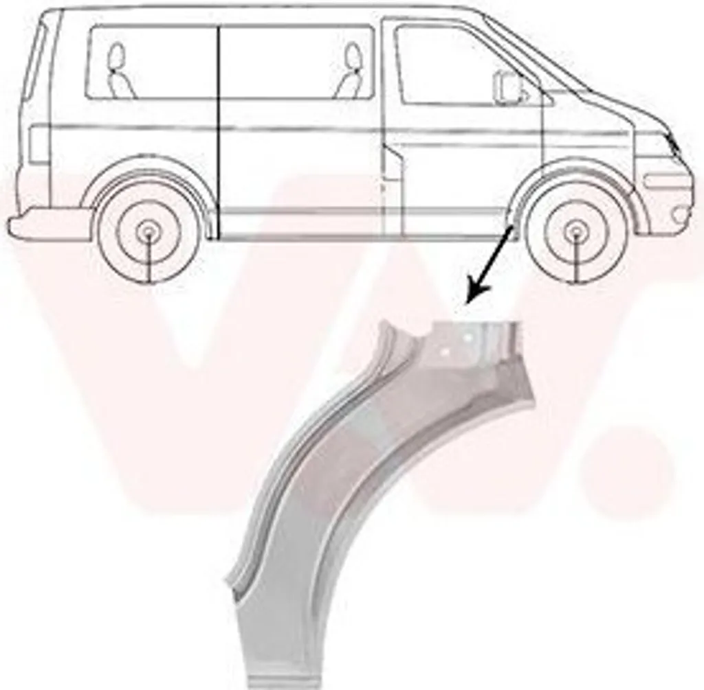 Rénover VW Transporter V : Aile Avant Droite pour Réparation Choc