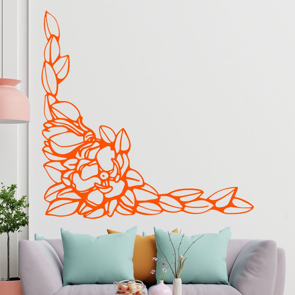 Blumen - Ranken Wandtattoo in 6 Größen - Wandaufkleber Wall Sticker - Dekoration, Küche, Wohnzimmer, Schlafzimmer, Badezimmer