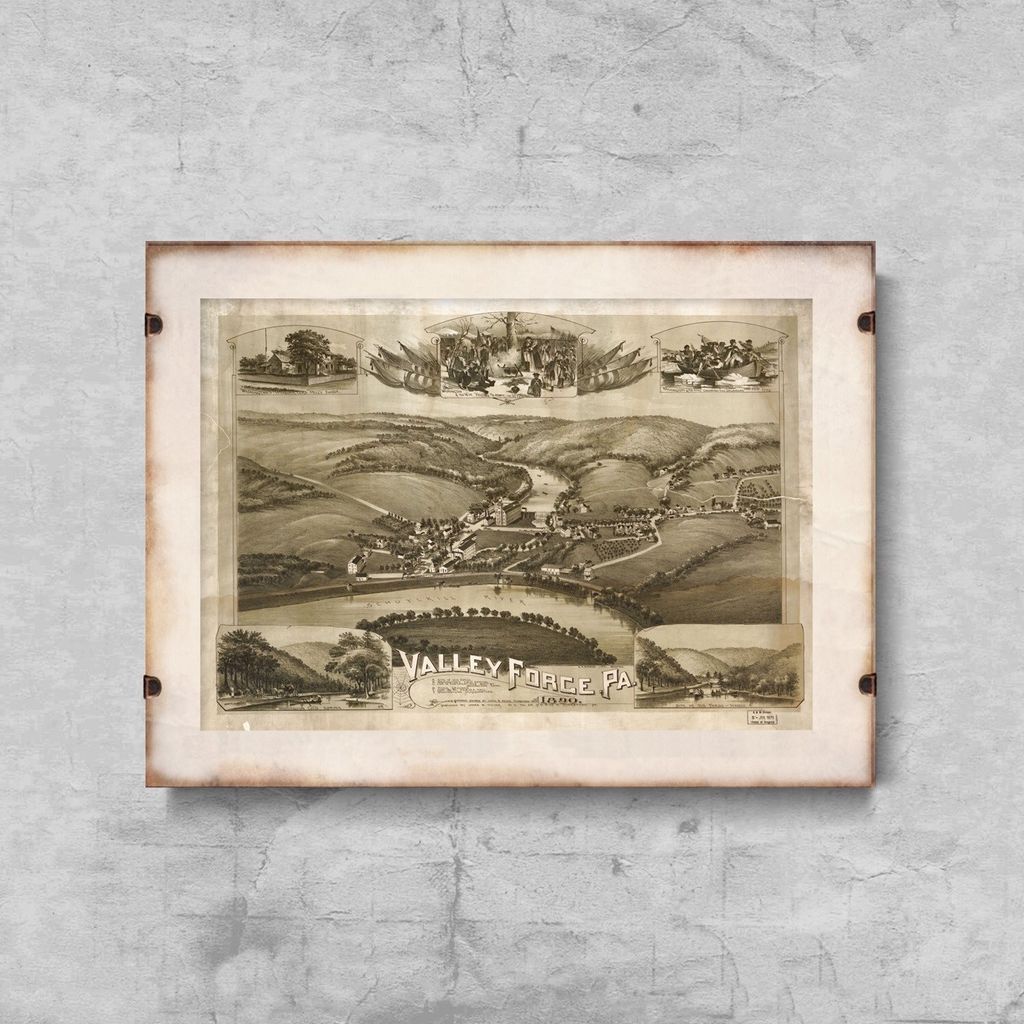 Poster - Canvas - Leinwand - 84,1 cm x 59,4 cm - Fotoposter - Leinwandkunst - Karte von Old Valley Forge