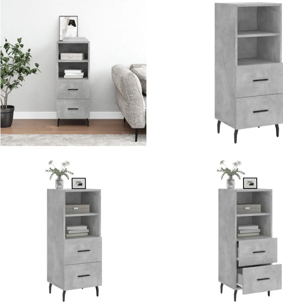 Armadietto vidaXL Grigio Cemento 34,5x34x90 cm | Mobile Multiuso