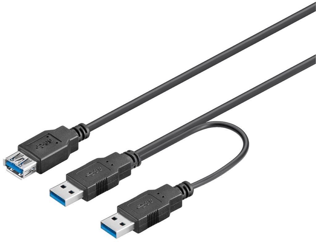 Goobay USB 3.0, 0.3 m, 0,3 m, USB A, 2 x USB A, USB 3.2 Gen Produktbild 