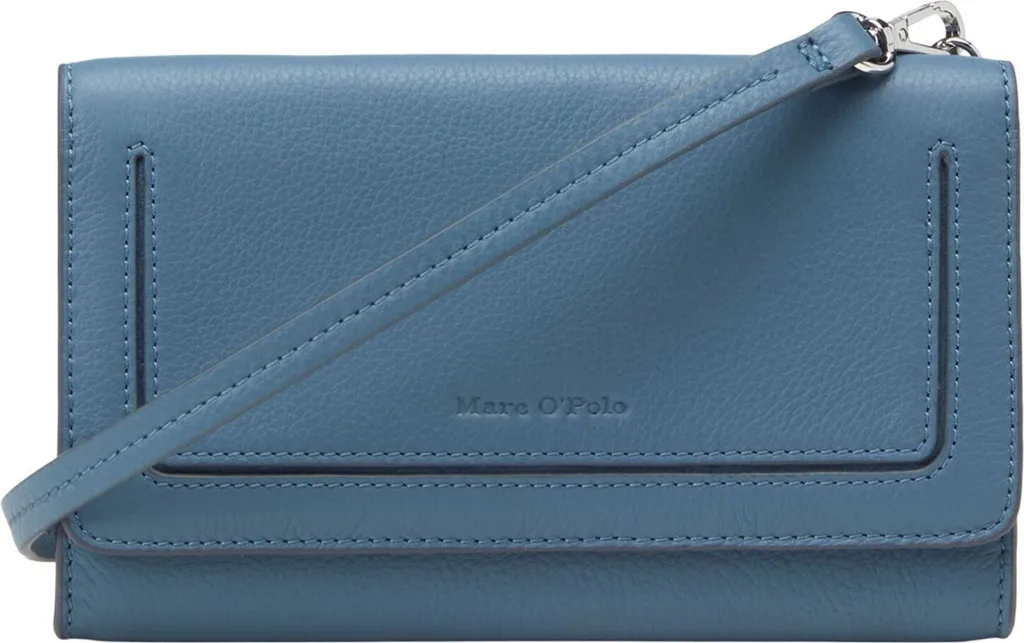 Marc O'Polo sac à épaule bandoulière Hazy Blue en cuir bleu gris chic