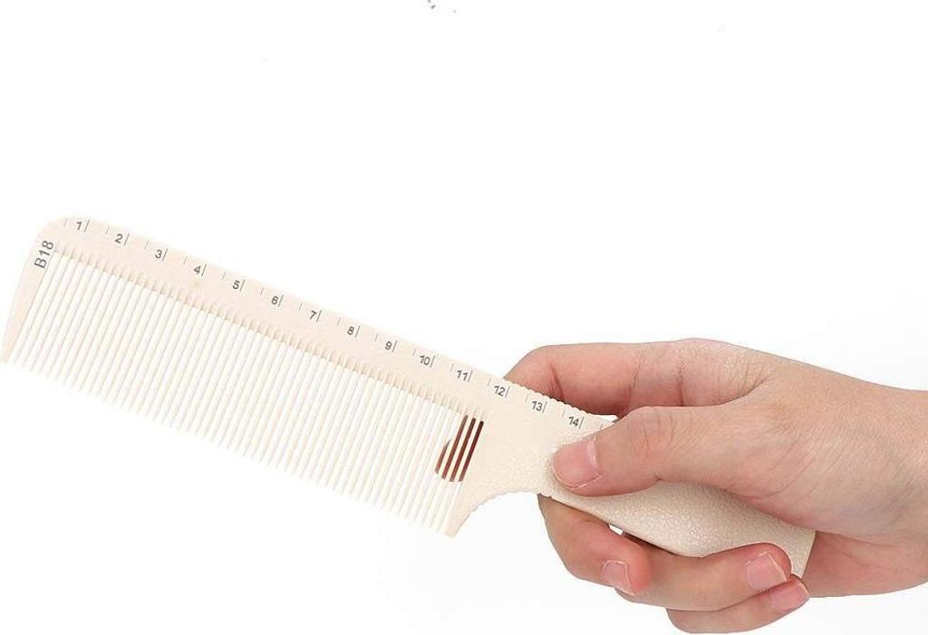 10 Stück professionelle Friseurkämme mit Maßstab für Haarstyling im Friseursalon oder Haushaltsbedarf (beige)