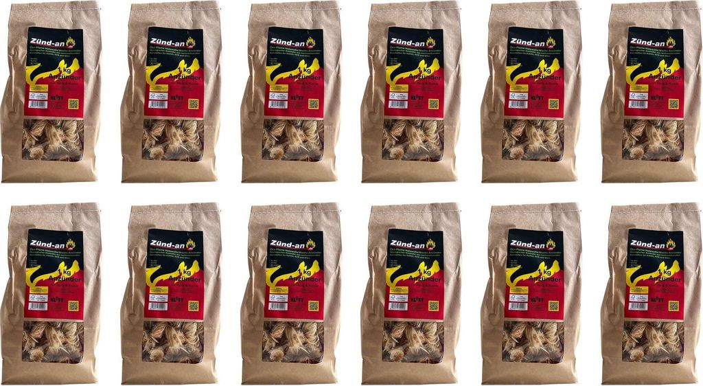 daniplus Öko Kaminanzünder Grillanzünder Anzündwolle Anzünder Holzwolle Ofenanzünder 12 Kg.
