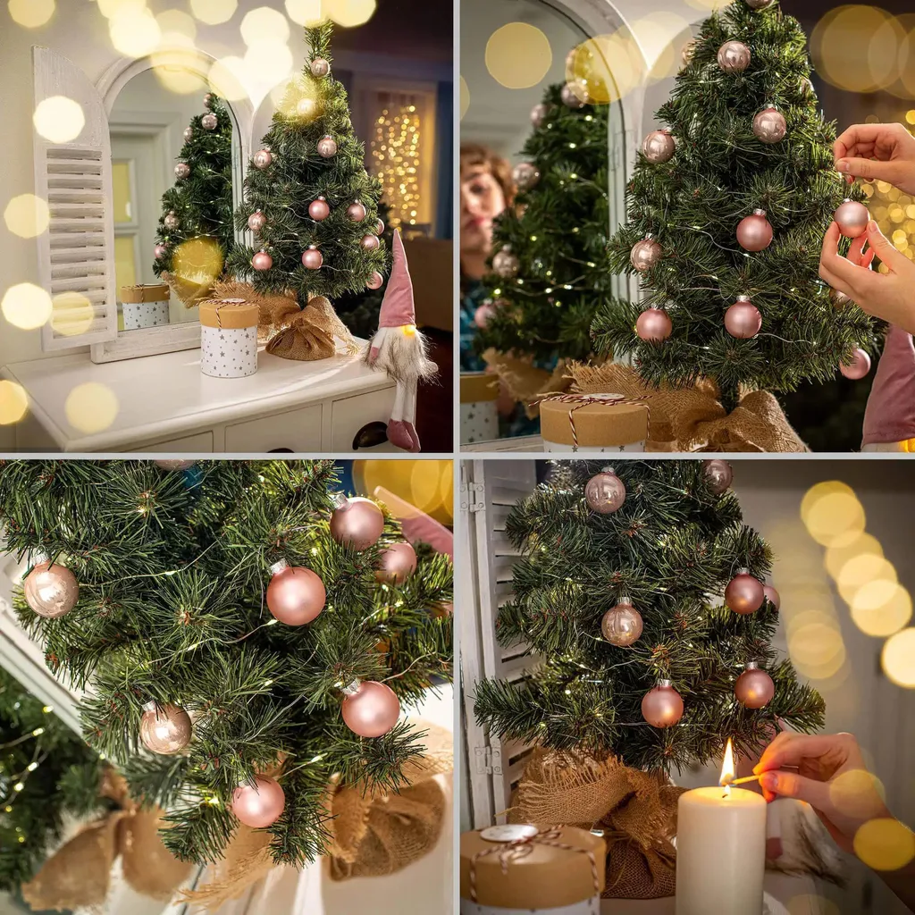 Sapin de Noël sans Épines et sans Entretien Mini Format Vert de Table