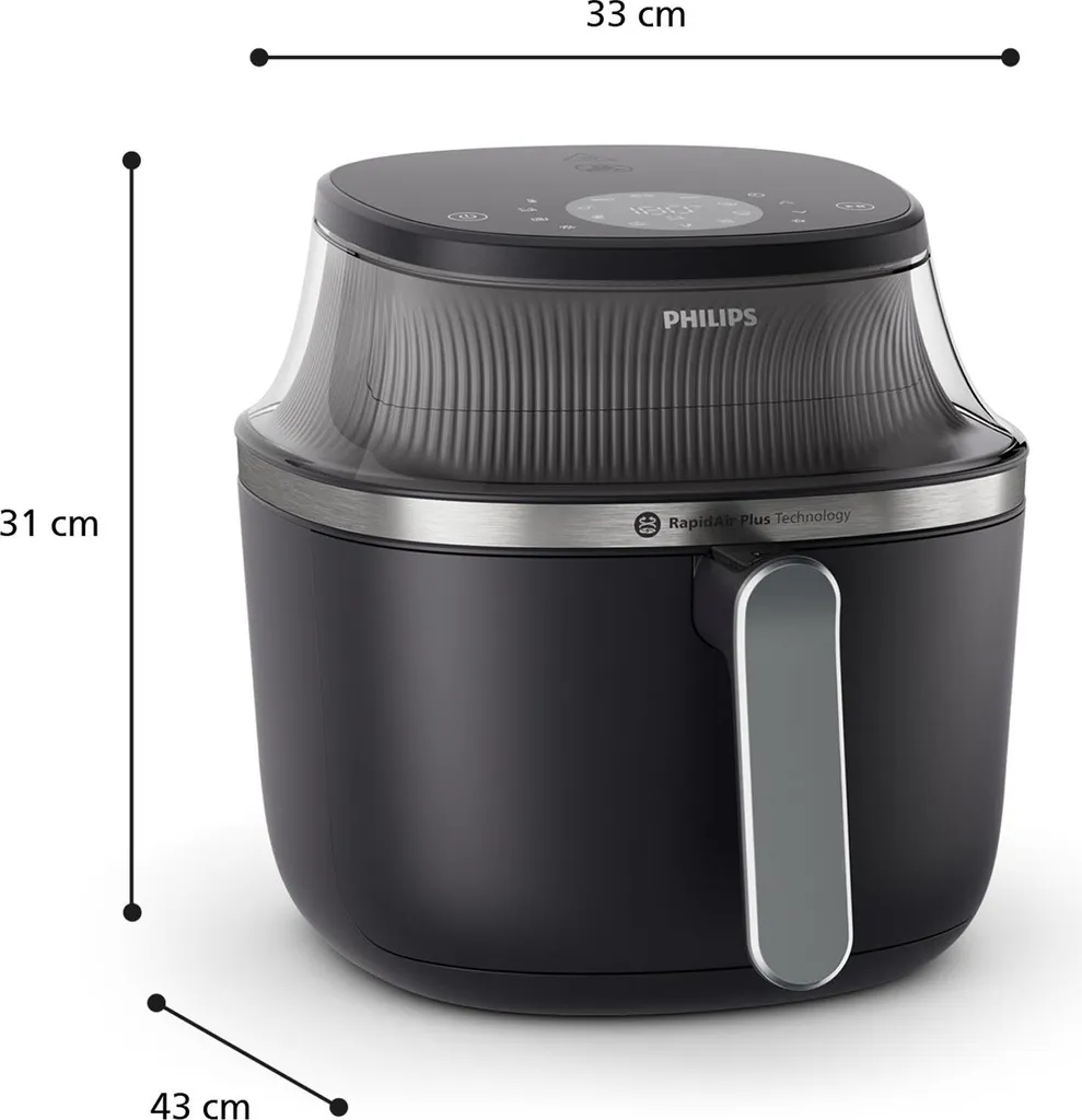 Friteuse à air Philips 6,2L Série 3000 NA331/00 - Airfryer Noir Compact