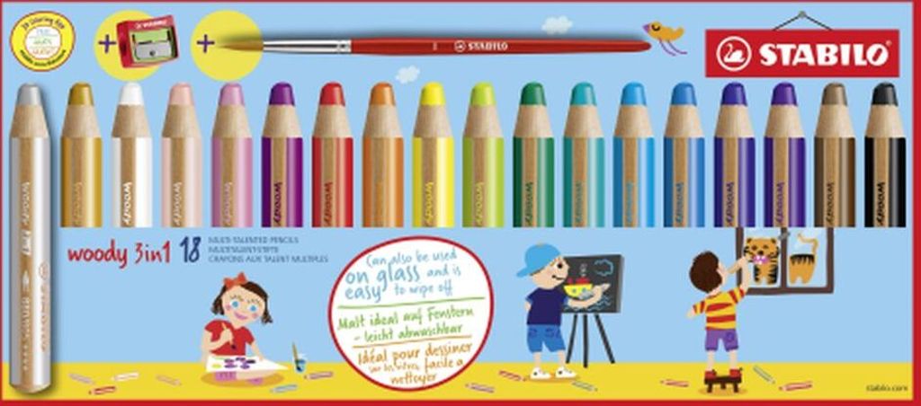 Pastelky, vodové a voskové pastelky - STABILO woody 3 v 1 - Obrázok produktu 