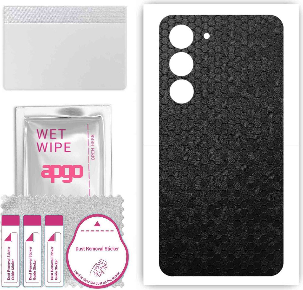 apgo Rückseite Schutzfolie, Skin, kompatibel mit Samsung Galaxy S23, Hinten Displayschutzfolie aus Vinylfolie, kratzfest, einfache Montage - Schwa...