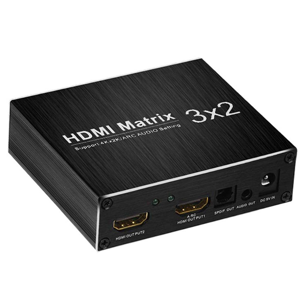 Přepínač Splitter 3 x 2 ARC HDMI 4K 3,5mm SPDIF s 3,5mm L/R Obrázek produktu 