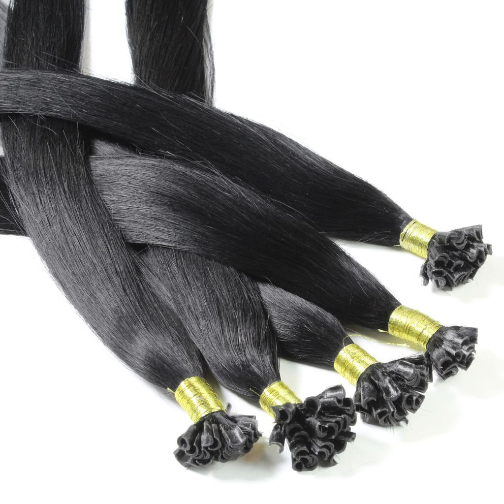 hair2heart Bonding Extensions Echthaar glatt 2/0 Schwarz - Produktbild 