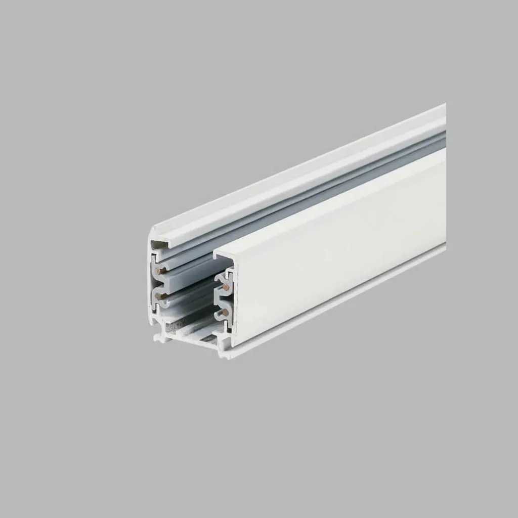 Rail triphasé blanc pour éclairage de magasin eCO TRACK 3m 32x36 mm