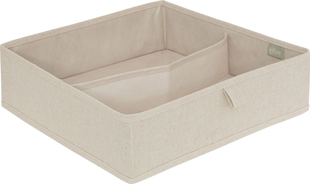 Schubladenaufbewahrung "groomy" 2 fächer beige 36x36cm - 5 five simply smart