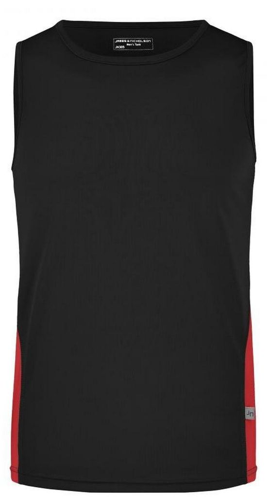 James and Nicholson - Ärmelloses Oberteil für Herren - Laufen LT2413 (3XL) (Schwarz/Rot)