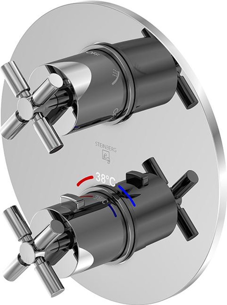 Steinberg Serie 250 Dusch-/Wannenarmatur, Fertigmontageset, Unterputz, drei Verbraucher, 25041233