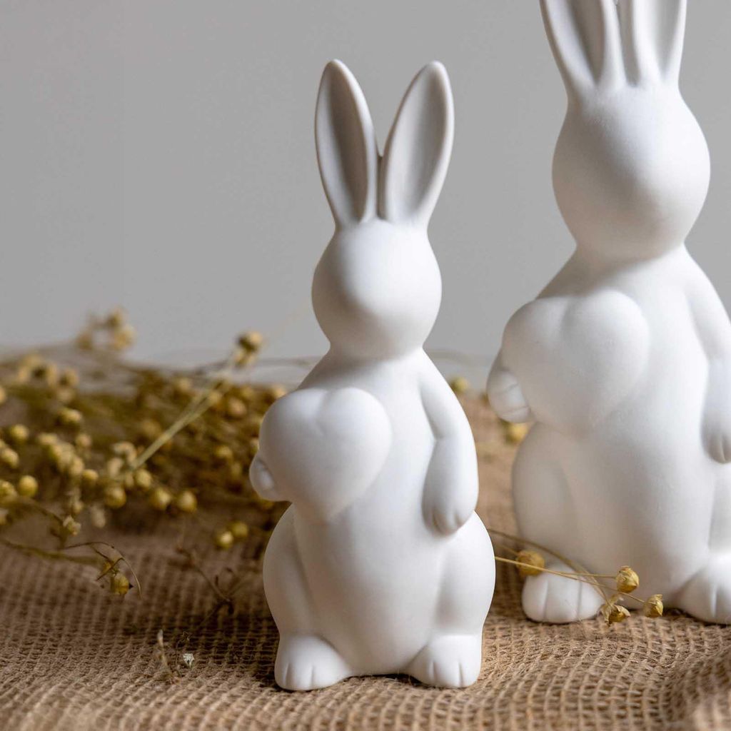 Osterdekoration Hase Olivia - weiß: medium