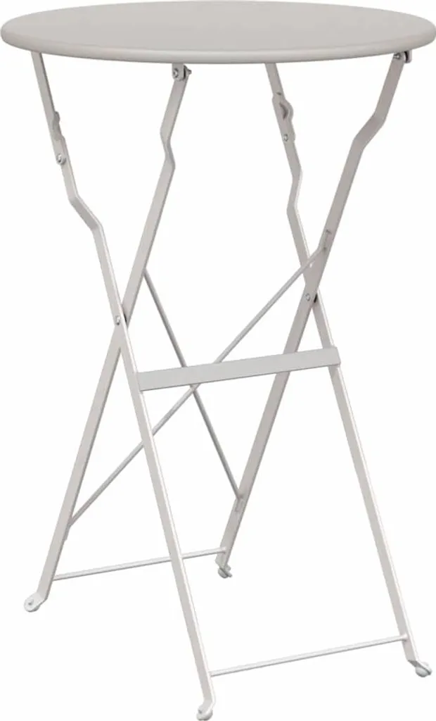 Tavolo Outdoor Beige 50x71cm: Design Bistrot in Acciaio Anti-Ruggine
