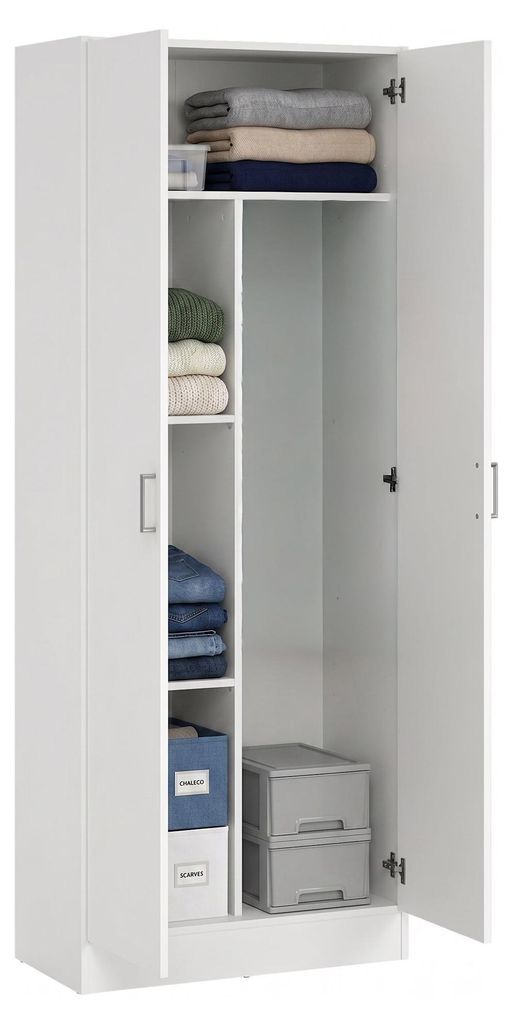 Mehrzweckschrank 2-Türig - Weiß 37x180h cm Produktbild 