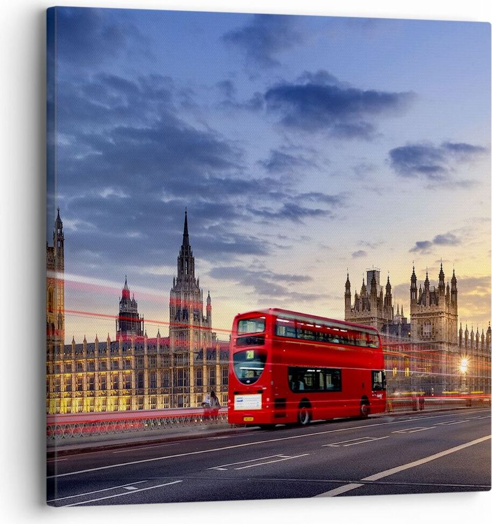Bild auf Leinwand - Leinwandbild - London Bus - 30x30cm - Wand Bild - Wanddeko - Wandbilder - Leinwanddruck - Bilder - Kunstdruck - Wanddekoration ...