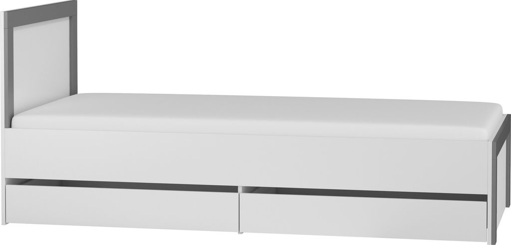Furniture24 Bett 90x200 cm Alabama ABL-2 Bett mit 2 Schubladen Einzelbett Jugendzimmer Bettgestelle Bettrahmen