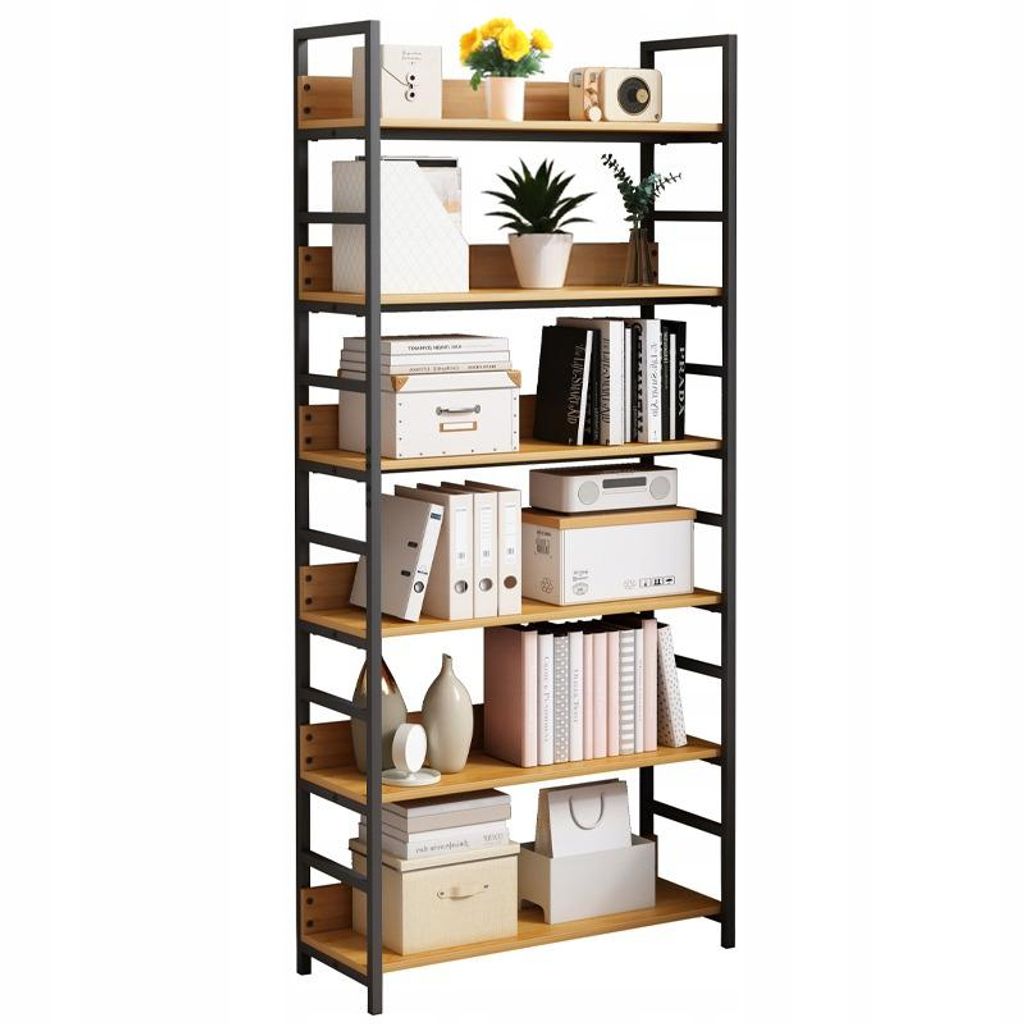 Hoher Bücherregal Schrank Loft Metallrahmen Industrieller Produktbild 