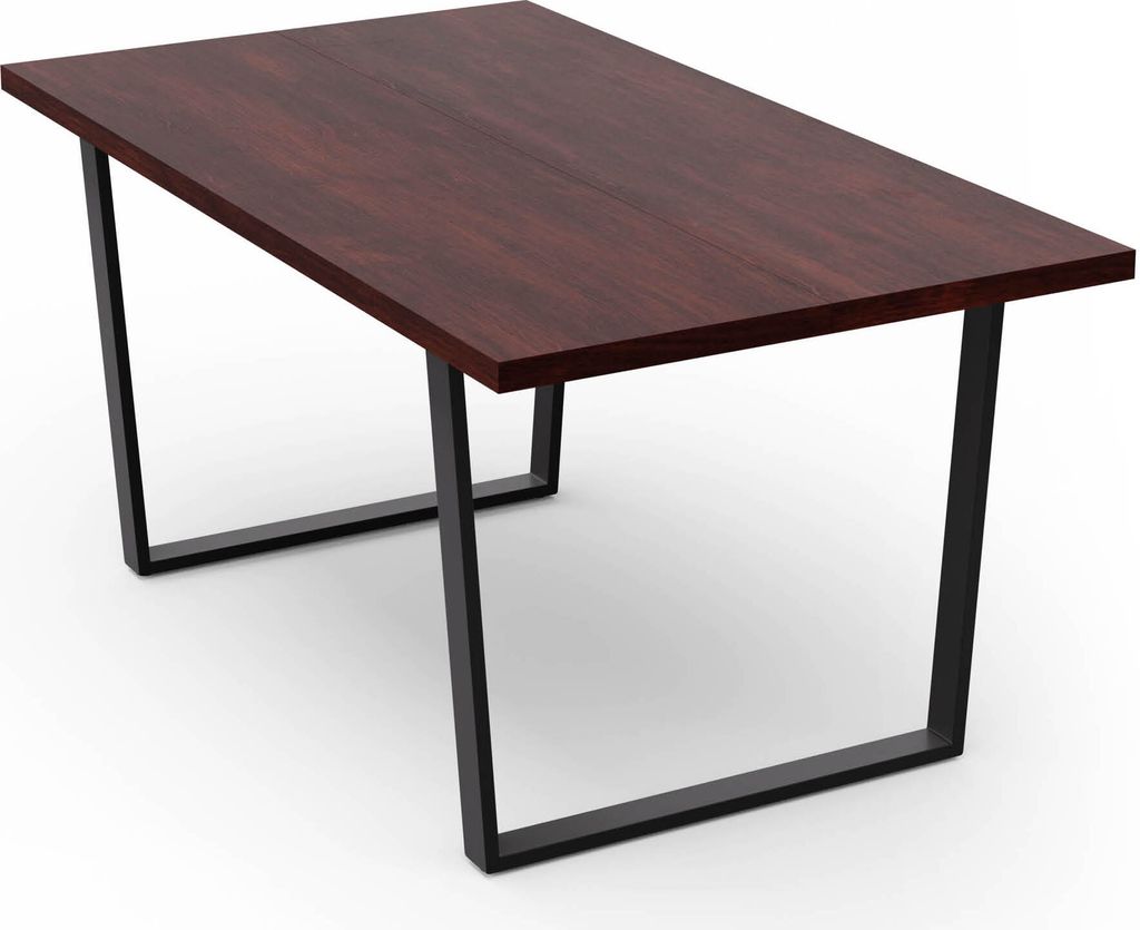 Blumfeldt Bearsdon Esstisch – Farbe Walnuss MDF-Tischplatte 160 x 90 cm, Schwarze Tischbeine aus Metall, Industrieller Loft-Stil, Hitze- und Krat...
