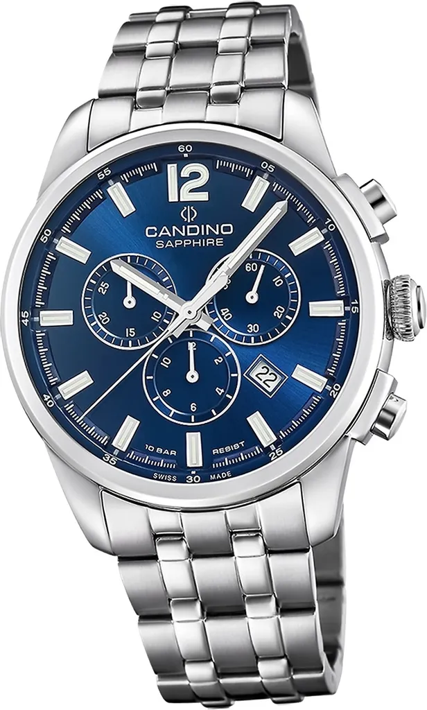 Montre Homme pour le Sport et le Quotidien Chronographe Candino Acier