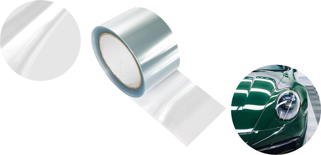 Lackschutzfolie 10x500 cm - Transparent - Selbstklebend und UV-Schutz Steinschlagschutzfolie - Schutzfolie für Auto, Möbel und Geräte - Klebefol...