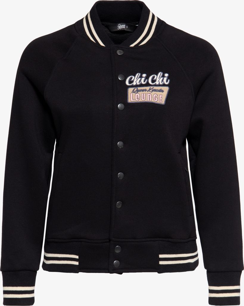 Queen Kerosin Chi Chi College Damen Jacke (Black/Pink,S)