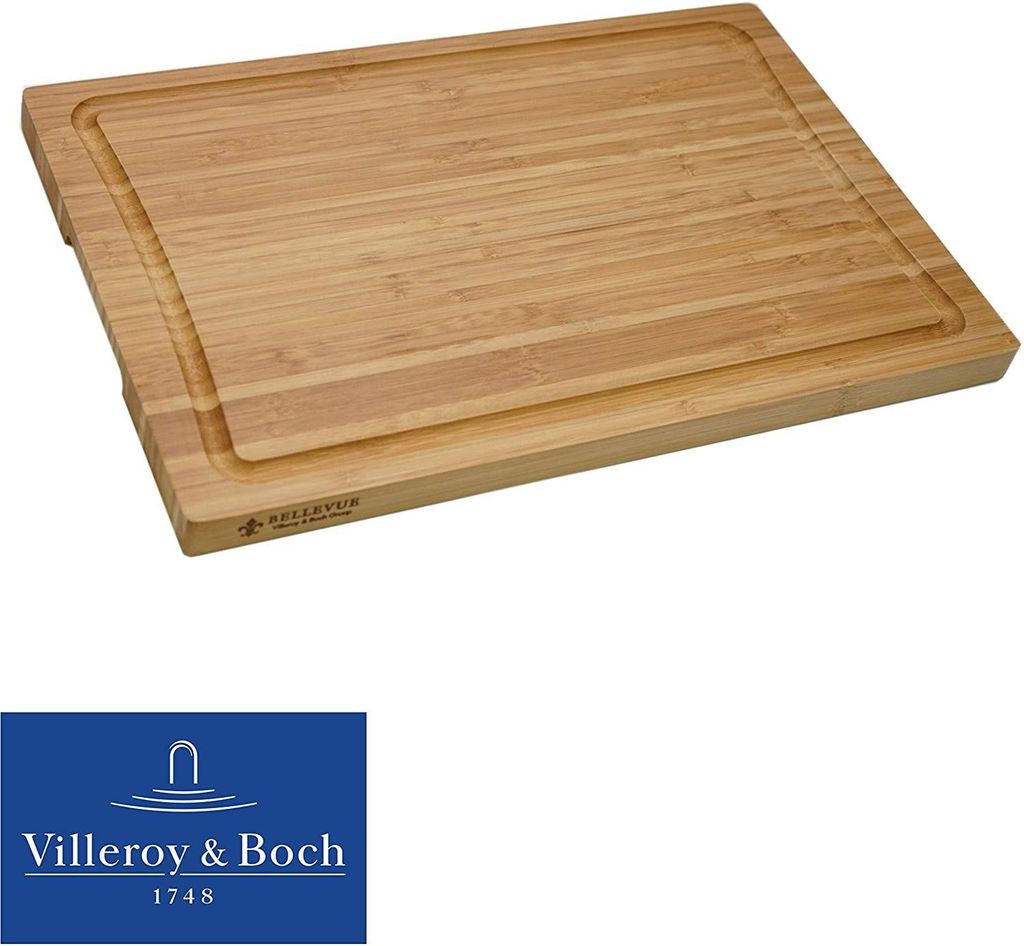 Villeroy & Boch Bambus Schneidebrett Holz, 39x26cm rutschfest, mit Saftrille