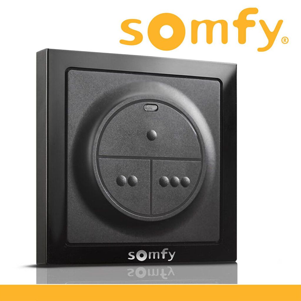 Somfy Wandschalter RTS 3 1870782 3 Kanal Schwarz Transmitter Funkwandtaster