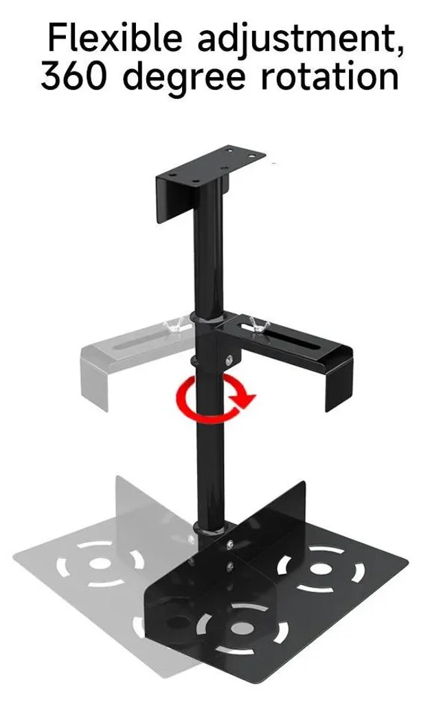 Support pour unité centrale murale en acier noir - Fixation fixe CPU - 5