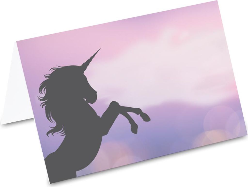 PRICARO Tischkarten "Einhorn Dämmerung", 50 Stück