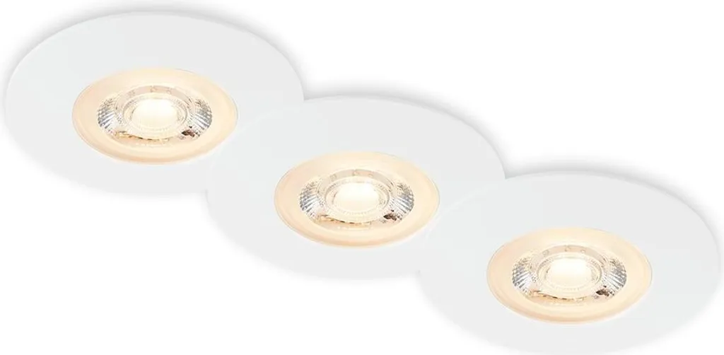 Kit 3 luminaires encastrés LED IP65 étanches blanc mat haute luminosité