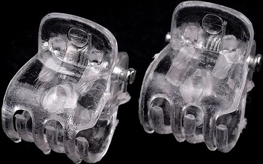 20 Haarklammern Mini Haarspangen Orchideen Clip Pflanzenclips transparent, Größe:12x10x13mm, Inhalt:20 Stück