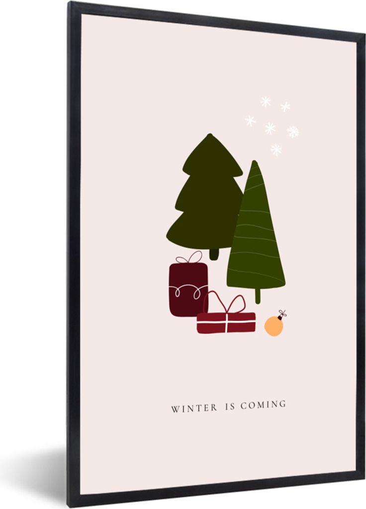 MuchoWow Gerahmtes Poster Geschenke - Weihnachtsbäume - Zitate 40x60 cm - Poster mit Schwarzem Bilderrahmen Wandposter Rahmen Foto Bilder - Papi...