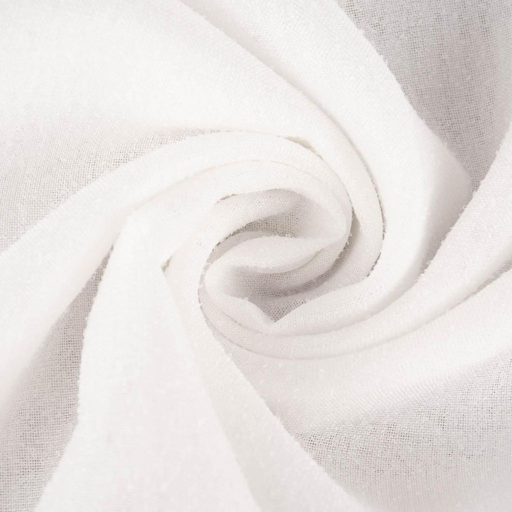 Gardinenstoff Stores feine Bouclé-Struktur mit Bleiband creme 1,80m